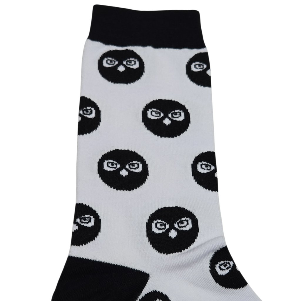 Owlcrate Owl Print Crew Socks Womens White Black Whimsical Dark Academia — image 5 of 7